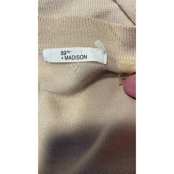 89TH + Madison Cream Beige Drape Tie Sleeve Open Cardigan     Size: XL - Picture 4 of 4